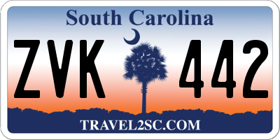 SC license plate ZVK442