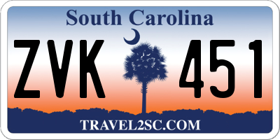 SC license plate ZVK451