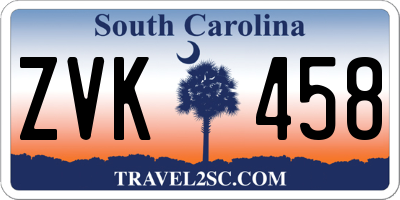 SC license plate ZVK458