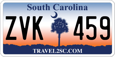SC license plate ZVK459