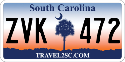 SC license plate ZVK472