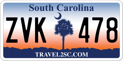 SC license plate ZVK478