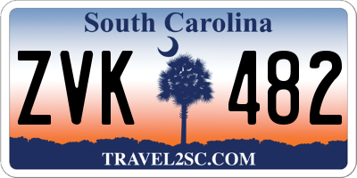 SC license plate ZVK482