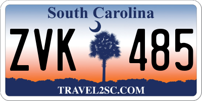 SC license plate ZVK485