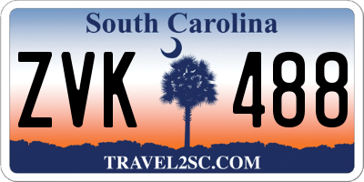 SC license plate ZVK488