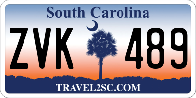 SC license plate ZVK489