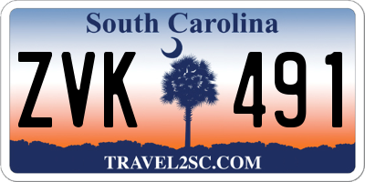 SC license plate ZVK491
