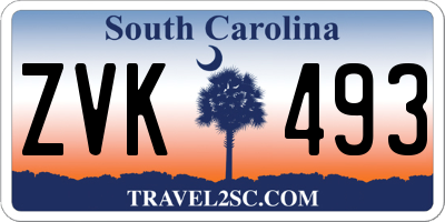 SC license plate ZVK493