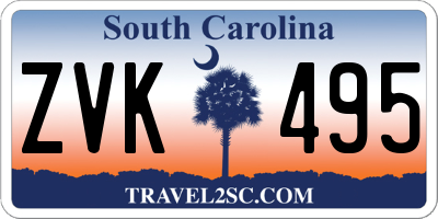 SC license plate ZVK495