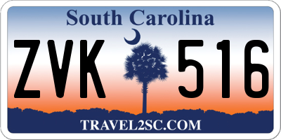 SC license plate ZVK516