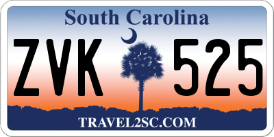 SC license plate ZVK525