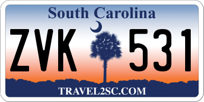 SC license plate ZVK531
