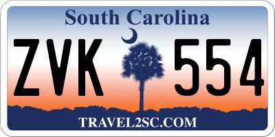 SC license plate ZVK554
