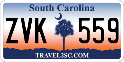 SC license plate ZVK559