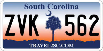 SC license plate ZVK562