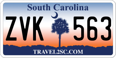 SC license plate ZVK563