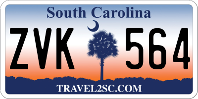 SC license plate ZVK564