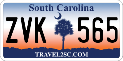 SC license plate ZVK565