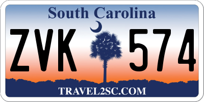 SC license plate ZVK574