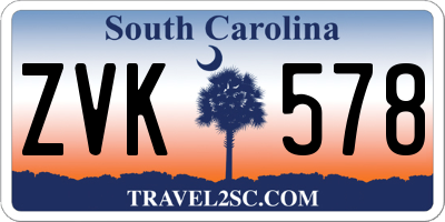 SC license plate ZVK578