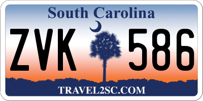 SC license plate ZVK586