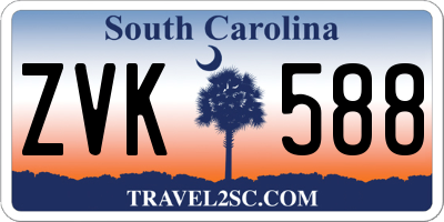 SC license plate ZVK588