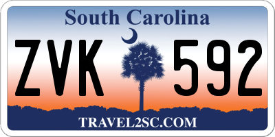 SC license plate ZVK592