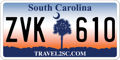 SC license plate ZVK610