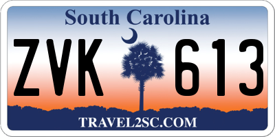 SC license plate ZVK613