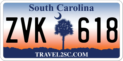 SC license plate ZVK618