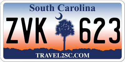 SC license plate ZVK623