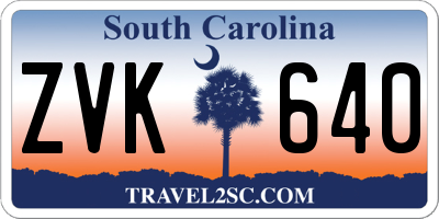 SC license plate ZVK640
