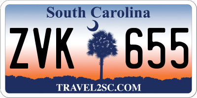 SC license plate ZVK655