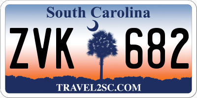 SC license plate ZVK682