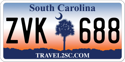 SC license plate ZVK688