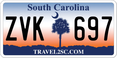 SC license plate ZVK697