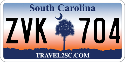 SC license plate ZVK704
