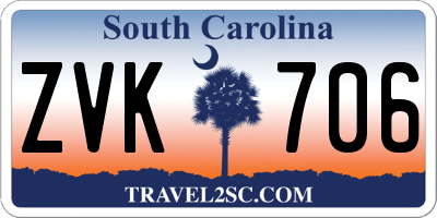 SC license plate ZVK706