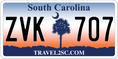 SC license plate ZVK707