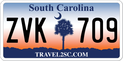 SC license plate ZVK709