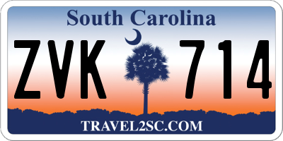 SC license plate ZVK714