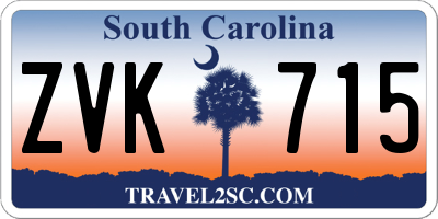SC license plate ZVK715