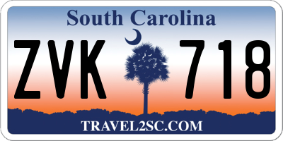SC license plate ZVK718
