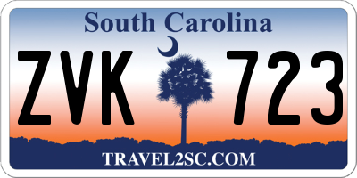 SC license plate ZVK723