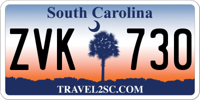 SC license plate ZVK730