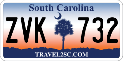 SC license plate ZVK732