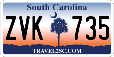 SC license plate ZVK735