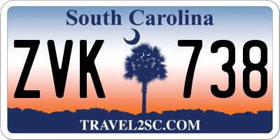 SC license plate ZVK738