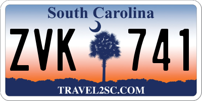 SC license plate ZVK741