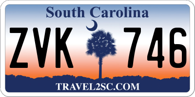 SC license plate ZVK746
